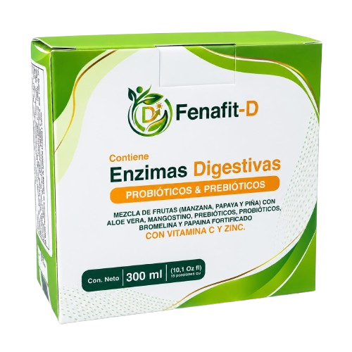 FENAFIT-D (ENZIMAS DIGESTIVAS, PROBIOTICOS Y PREBIOTICOS)*15 PORCIONES