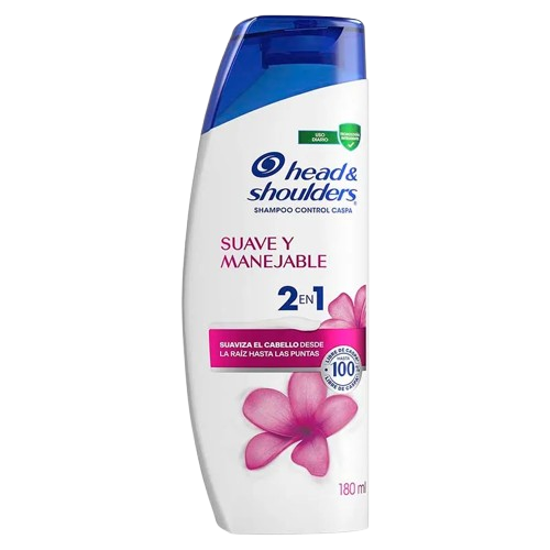 SHAMPOO HEAD Y SHOULDERS SUAVE Y MANEJABLE 2 EN 1*180ML