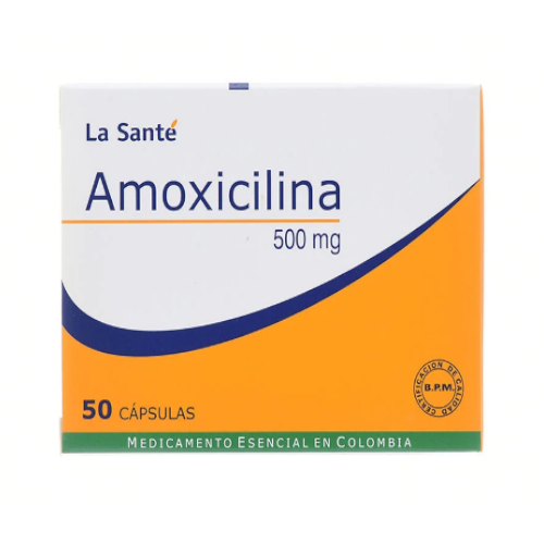 AMOXICILINA 500MG CJ*50 CAPS La Sante