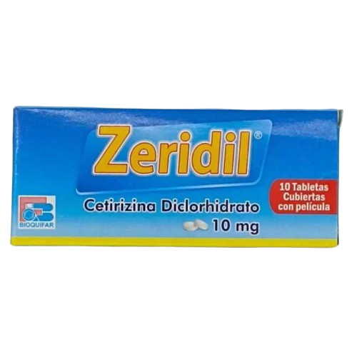 ZERIDIL 10 MG*10 TABS (CETIRIZINA)