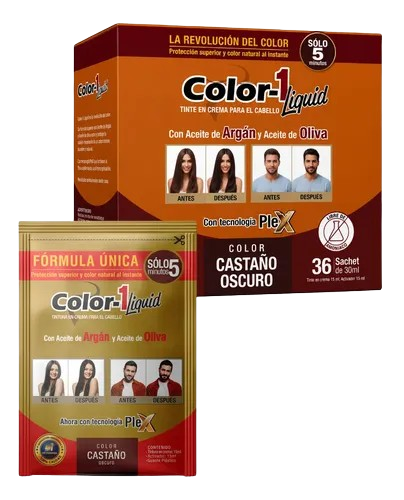 TINTURA LIQUIDA CASTAÑO OSCURO CJ*36SACHETS