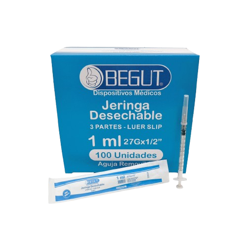 JERINGA 1ML INSULINA AGUA REMOVIBLE CJ*100UND
