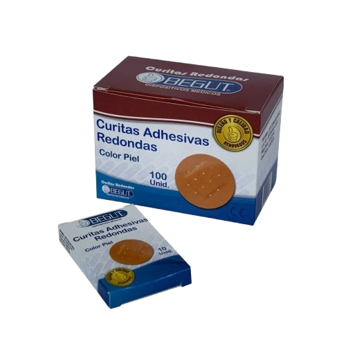 CURITAS ADHESIVAS REDONDAS CAJA*100 UND
