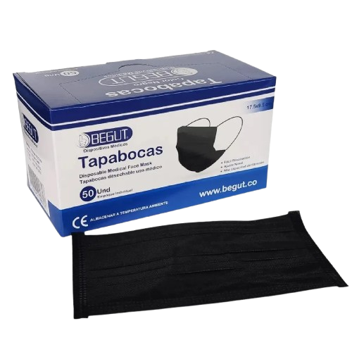 TAPABOCA EMPAQUE INDIVIDUAL NEGRO