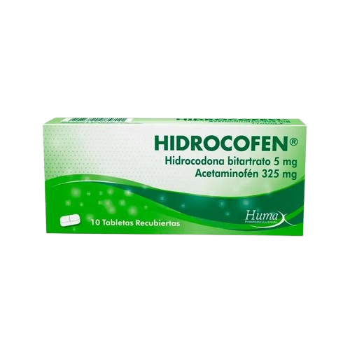 HIDROCOFEN (Hidrocodona bitartrato 5mg+ Acetaminofen 325mg)*10TAB