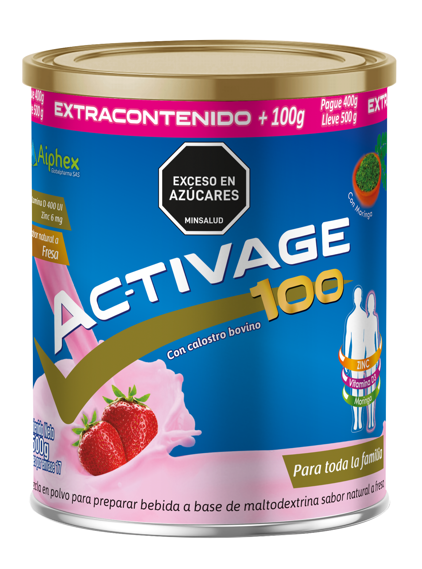 ACTIVAGE*500 GR FRESA POLVO