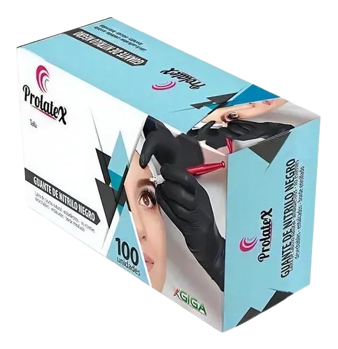 GUANTE DE NITRILO NEGRO M PROLATEX*100 UNIDADES