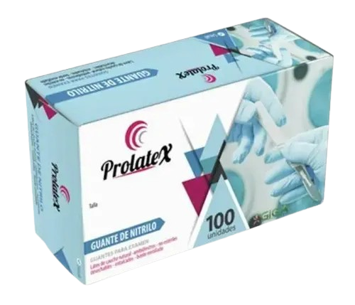 GUANTE DE NITRILO AZUL S  PROLATEX*100 UNIDADES