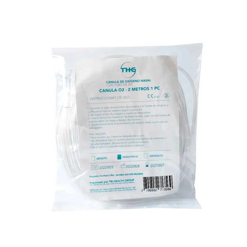 CANULA OXIGENO 2 METROS PEDIATRICO