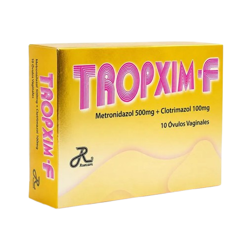 TROPXIM-F (METRONIDAZOL 500MG+CLOTRIMAZOL 100MG)* 10 OVULOS